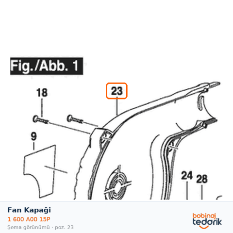 Bosch Fan Kapaği — GBL 800 E (1 600 A00 15P)