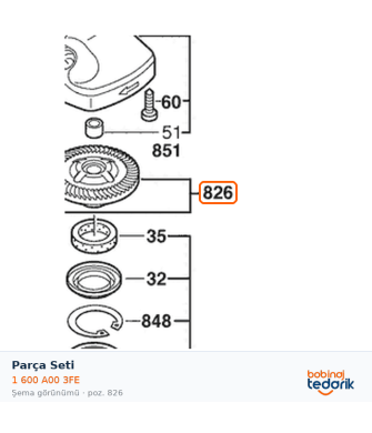 Bosch Parça Seti — GWS 26-230 B (1 600 A00 3FE)