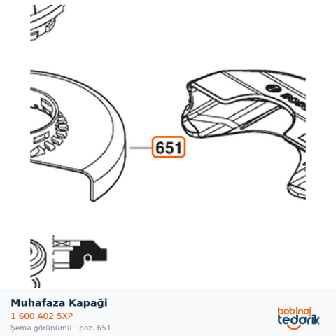 Bosch Muhafaza Kapaği — GWS 12-115 (1 600 A02 5XP) Bosch Muhafaza Kapaği — GWS 12-115 (1 600 A02 5XP)
