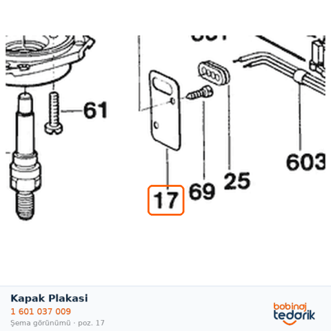 Bosch Kapak Plakasi — GZWS 1341.4 (1 601 037 009)