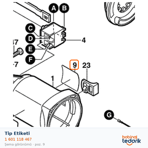 Bosch Tip Etiketi — GWS 6-115 E (1 601 118 467) Bosch Tip Etiketi — GWS 6-115 E (1 601 118 467)