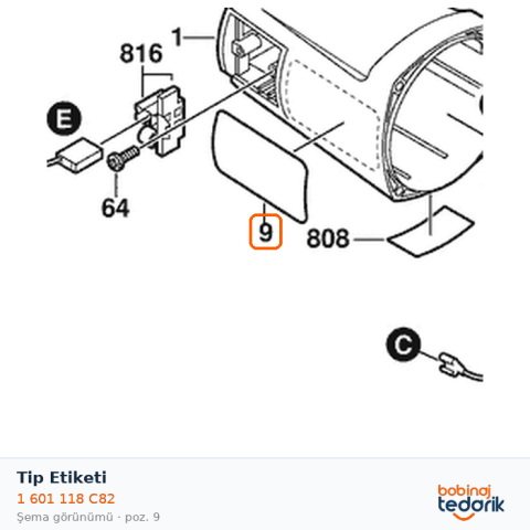 Bosch Tip Etiketi — GWS 21-180 H (1 601 118 C82) Bosch Tip Etiketi — GWS 21-180 H (1 601 118 C82)