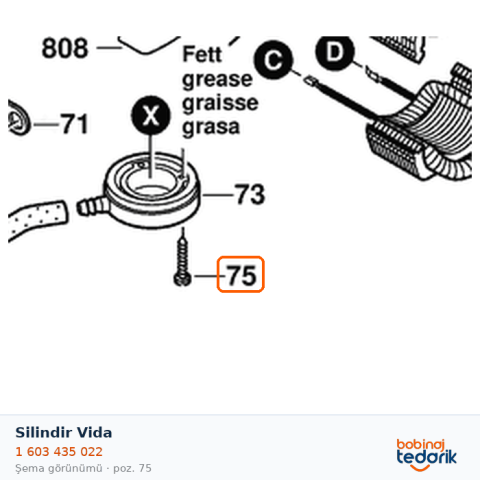 Bosch Silindir Vida — GNS 14 (1 603 435 022) Bosch Silindir Vida — GNS 14 (1 603 435 022)