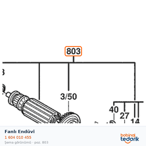 Bosch Fanlı Endüvi — GWS 14-150 C (1 604 010 455) Bosch Fanlı Endüvi — GWS 14-150 C (1 604 010 455)