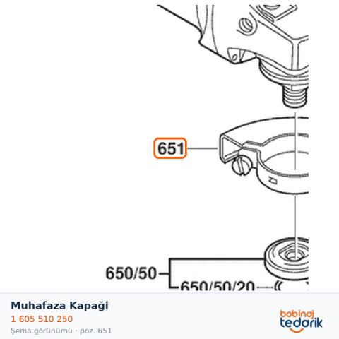 Bosch Muhafaza Kapaği — GWS 850 CE (1 605 510 250) Bosch Muhafaza Kapaği — GWS 850 CE (1 605 510 250)