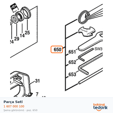 Bosch Parça Seti — GSC 3,5 (1 607 000 100) Bosch Parça Seti — GSC 3,5 (1 607 000 100)