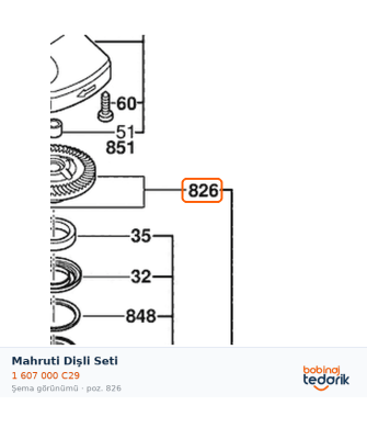 Bosch Mahruti Dişli Seti — GWS 24-230 JVX (1 607 000 C29) Bosch Mahruti Dişli Seti — GWS 24-230 JVX (1 607 000 C29)