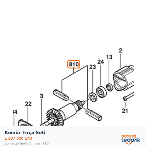 Bosch Kömür Fırça Seti — GTR 55-225 (1 607 000 E7H) Bosch Kömür Fırça Seti — GTR 55-225 (1 607 000 E7H)