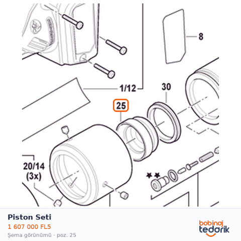 Bosch Piston Seti — GKH 18V-50 (1 607 000 FL5) Bosch Piston Seti — GKH 18V-50 (1 607 000 FL5)