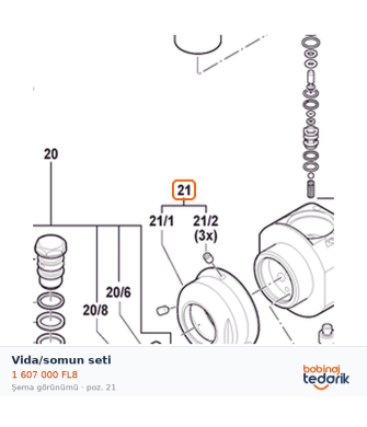 Bosch Vida/somun seti — GLH 18V-60 (1 607 000 FL8)