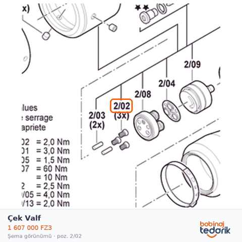 Bosch Çek Valf — GKH 18V-50 (1 607 000 FZ3)