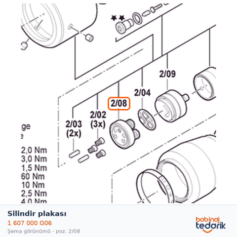 Bosch Silindir plakası — GKH 18V-50 (1 607 000 G06) Bosch Silindir plakası — GKH 18V-50 (1 607 000 G06)