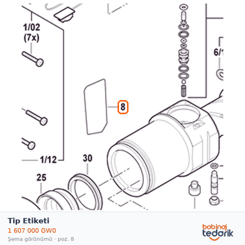 Bosch Tip Etiketi — GKH 18V-50 (1 607 000 GW0) Bosch Tip Etiketi — GKH 18V-50 (1 607 000 GW0)