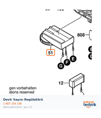 Bosch Devir Sayısı Regülatörü — GEB 1000 CE (1 607 233 130) Bosch Devir Sayısı Regülatörü — GEB 1000 CE (1 607 233 130)