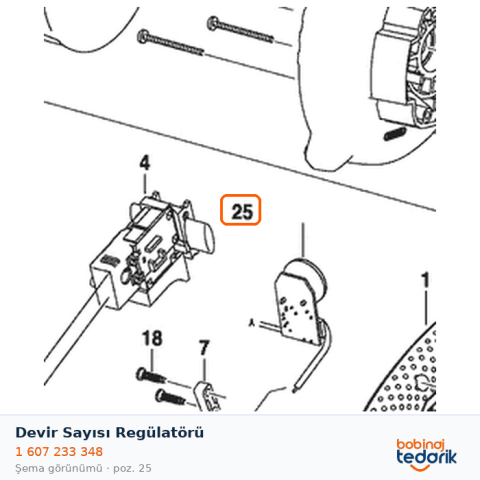 Bosch Devir Sayısı Regülatörü — GBL 800 E (1 607 233 348)