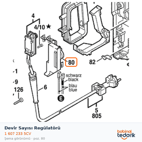 Bosch Devir Sayısı Regülatörü — GBH 5/40 DCE (1 607 233 5CV) Bosch Devir Sayısı Regülatörü — GBH 5/40 DCE (1 607 233 5CV)