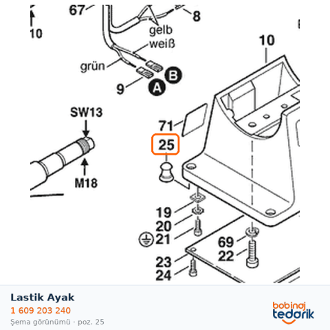 Bosch Lastik Ayak — GSM175 (1 609 203 240)