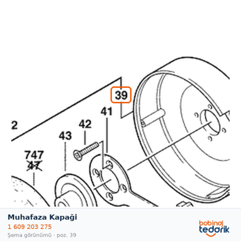 Bosch Muhafaza Kapaği — GSM175 (1 609 203 275) Bosch Muhafaza Kapaği — GSM175 (1 609 203 275)