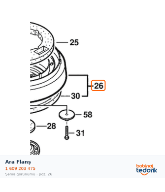 Bosch Ara Flanş — GAS 12-30 F (1 609 203 475) Bosch Ara Flanş — GAS 12-30 F (1 609 203 475)