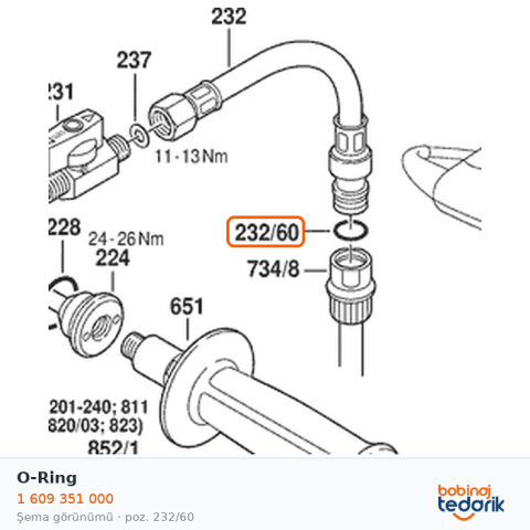 Bosch O-Ring — GDB 1600 WE (1 609 351 000) Bosch O-Ring — GDB 1600 WE (1 609 351 000)