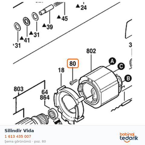 Bosch Silindir Vida — GSB 19-2 RE (1 613 435 007) Bosch Silindir Vida — GSB 19-2 RE (1 613 435 007)