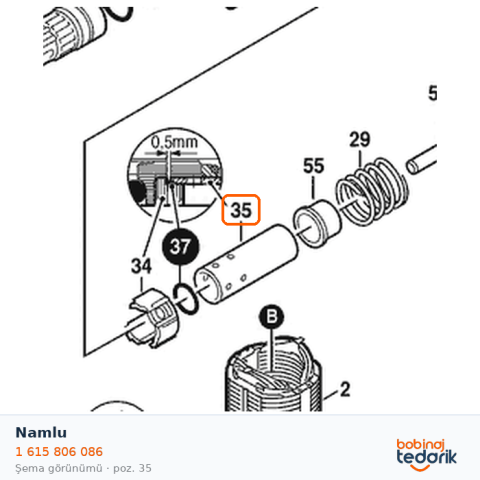 Bosch Namlu — GSH 4 (1 615 806 086) Bosch Namlu — GSH 4 (1 615 806 086)