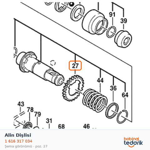 Bosch Alin Dişlisi — GBH 12 VRE (1 616 317 034) Bosch Alin Dişlisi — GBH 12 VRE (1 616 317 034)
