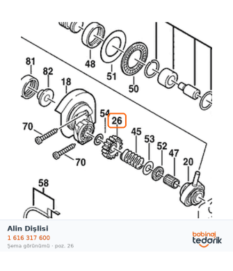 Bosch Alin Dişlisi — GBH 12 VRE (1 616 317 600)