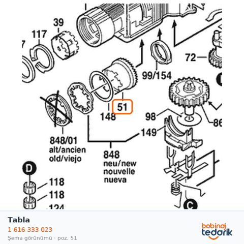 Bosch Tabla — GBH 5/40 DCE (1 616 333 023) Bosch Tabla — GBH 5/40 DCE (1 616 333 023)