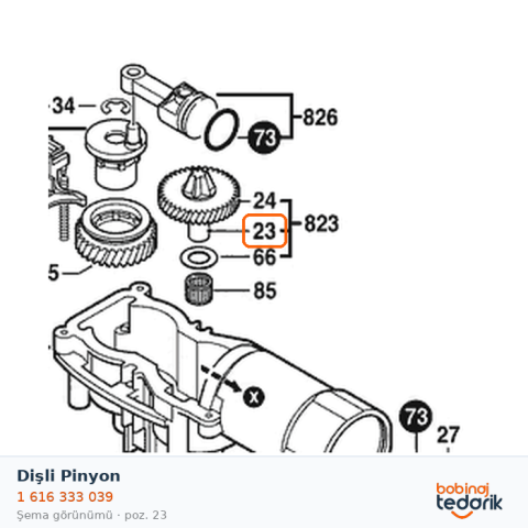 Bosch Dişli Pinyon — GBH 3-28 E (1 616 333 039) Bosch Dişli Pinyon — GBH 3-28 E (1 616 333 039)