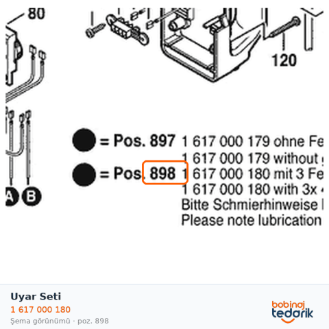 Bosch Uyar Seti — GBH 8/65 DCE (1 617 000 180)