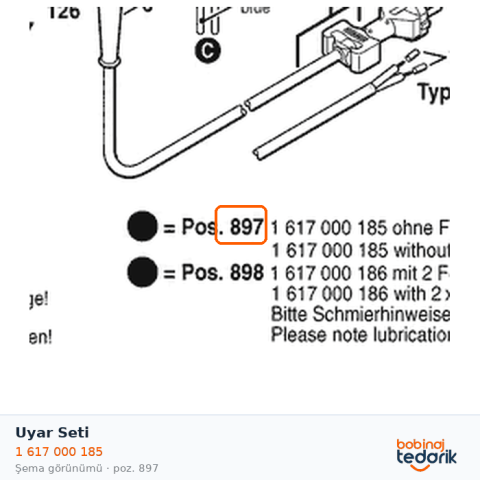 Bosch Uyar Seti — GSH 4 (1 617 000 185) Bosch Uyar Seti — GSH 4 (1 617 000 185)