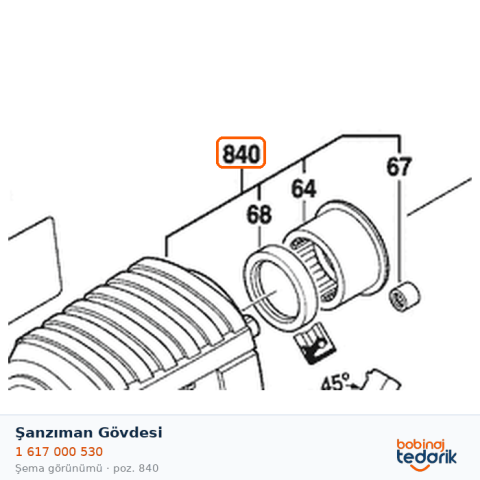 Bosch Şanzıman Gövdesi — GBH 2-22 S (1 617 000 530) Bosch Şanzıman Gövdesi — GBH 2-22 S (1 617 000 530)