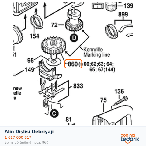 Bosch Alin Dişlisi Debriyaji — PBH 380 (1 617 000 817) Bosch Alin Dişlisi Debriyaji — PBH 380 (1 617 000 817)