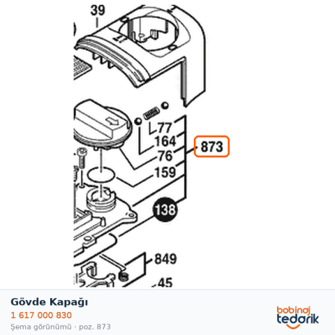 Bosch Gövde Kapağı — GBH 7 DE (1 617 000 830)