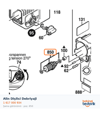 Bosch Alin Dişlisi Debriyaji — GBH 8/65 DCE (1 617 000 934)
