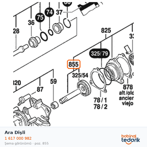 Bosch Ara Dişli — GBH 4 DFE (1 617 000 982) Bosch Ara Dişli — GBH 4 DFE (1 617 000 982)