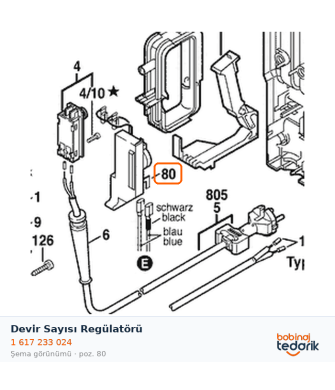 Bosch Devir Sayısı Regülatörü — GBH 38 (1 617 233 024)