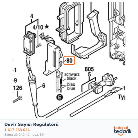 Bosch Devir Sayısı Regülatörü — GBH 38 (1 617 233 024) Bosch Devir Sayısı Regülatörü — GBH 38 (1 617 233 024)