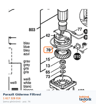 Bosch Parazit Giderme Filtresi — GBH 8/65 DCE (1 617 328 016)