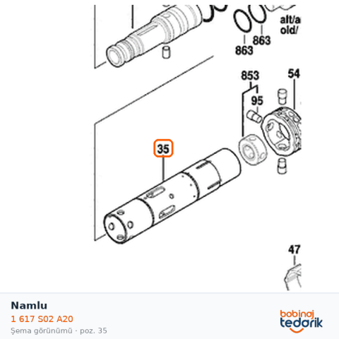 Bosch Namlu — GBH 8-45 DV (1 617 S02 A20) Bosch Namlu — GBH 8-45 DV (1 617 S02 A20)