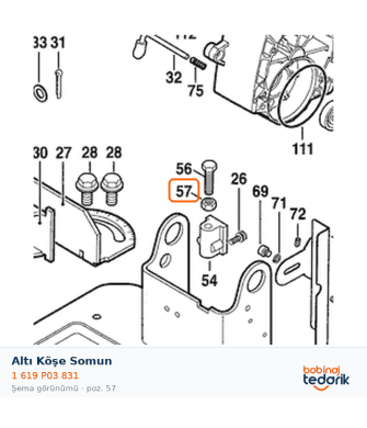 Bosch Altı Köşe Somun — GCO 2000 (1 619 P03 831) Bosch Altı Köşe Somun — GCO 2000 (1 619 P03 831)