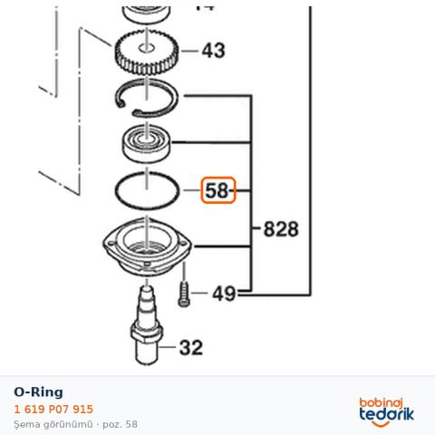 Bosch O-Ring — GPO 14 CE (1 619 P07 915)