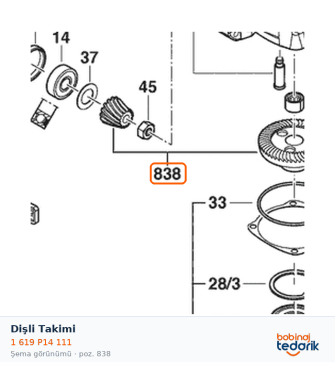 Bosch Dişli Takimi — GWS 9-115 (1 619 P14 111) Bosch Dişli Takimi — GWS 9-115 (1 619 P14 111)