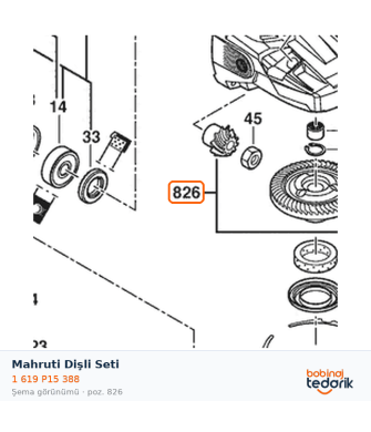 Bosch Mahruti Dişli Seti — GWS 20-230 P (1 619 P15 388) Bosch Mahruti Dişli Seti — GWS 20-230 P (1 619 P15 388)