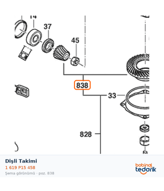 Bosch Dişli Takimi — GWX 9-115 S (1 619 P15 458) Bosch Dişli Takimi — GWX 9-115 S (1 619 P15 458)