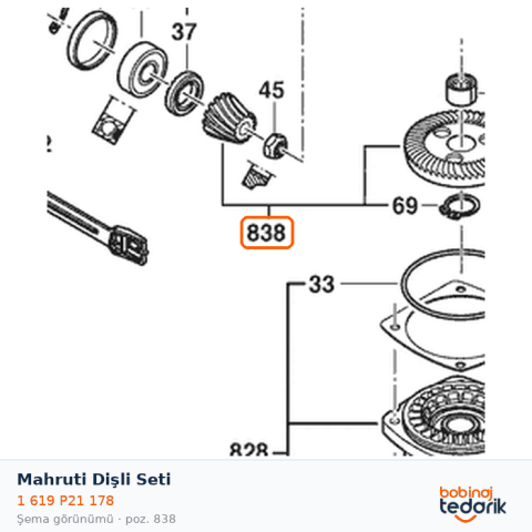 Bosch Mahruti Dişli Seti — GWS 12-125 (1 619 P21 178) Bosch Mahruti Dişli Seti — GWS 12-125 (1 619 P21 178)