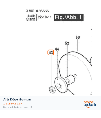 Bosch Altı Köşe Somun — GBG 6 (1 619 PA2 135) Bosch Altı Köşe Somun — GBG 6 (1 619 PA2 135)