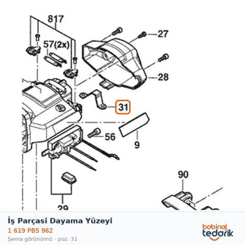 Bosch İş Parçasi Dayama Yüzeyi — GTR 55-225 (1 619 PB5 962)