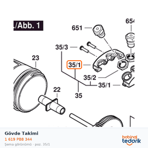 Bosch Gövde Takimi — GRG 18V-16 C (1 619 PB8 344)